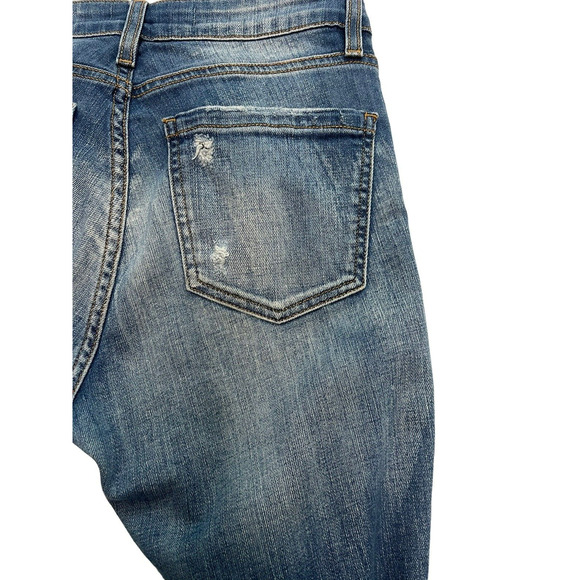 John John Made in Heaven Jeans Mid Rise Size 28x27 Distressed Skinny Blue - Picture 7 of 9